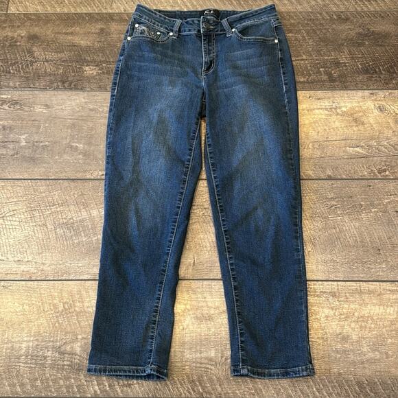 Bundle of 2 Earl Jean Women's Rhinestone Embellished Capris Size 10 - Picture 4 of 15